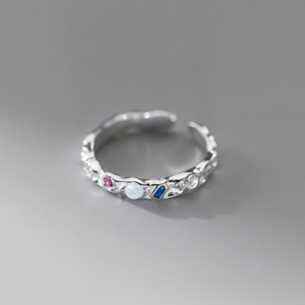 A42966 s925 sterling silver fashion adjustable design ring