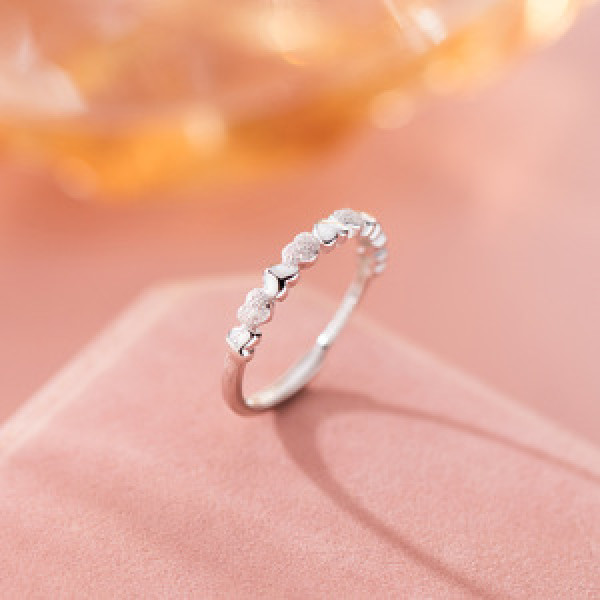 A45127 s925 sterling silver sweet matte finish heart ring
