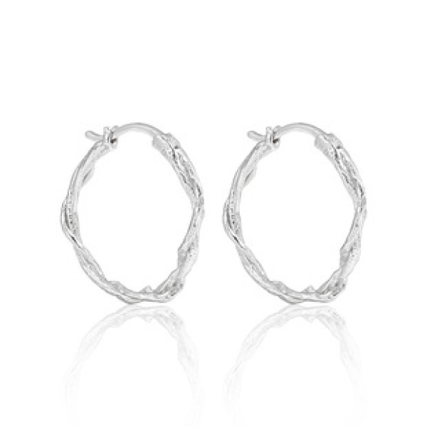 A42379 twist wrap circle s925 sterling silver unique elegant geometric earrings