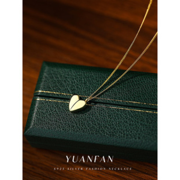 A42051 s925 sterling silver simple design classic heart pendant heartshape necklace