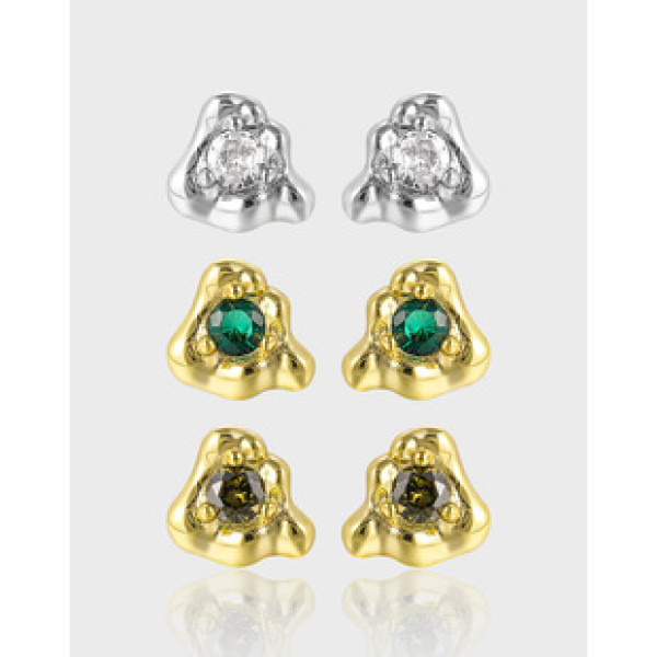 A40286 simple quality heart rhinestone design s925 sterling silver stud earrings