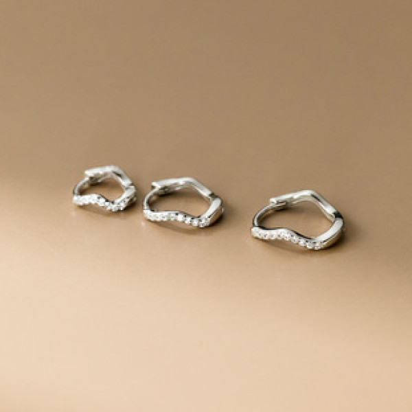 A43335 s925 sterling silver rhinestone weave fashion earrings