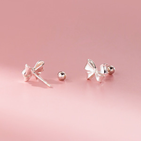 A45920 silver trendy sweet dainty butterfly stud earrings