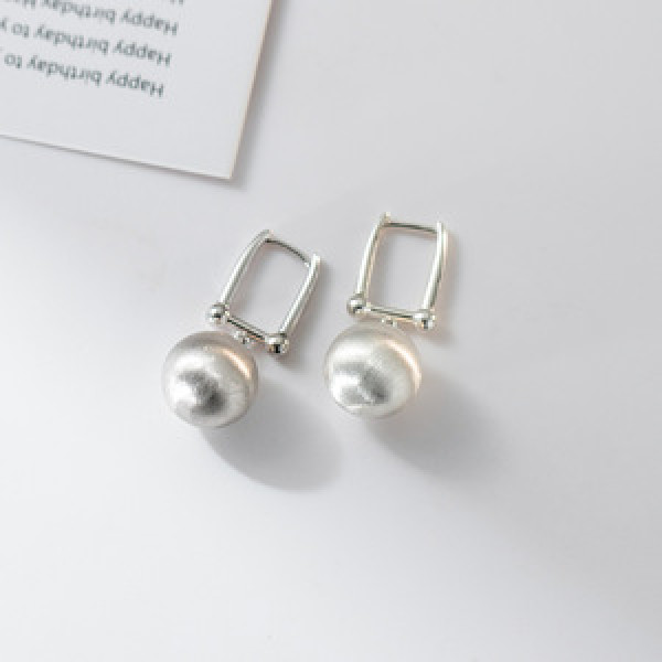 A45821 s925 sterling silver simple ball geometric earrings