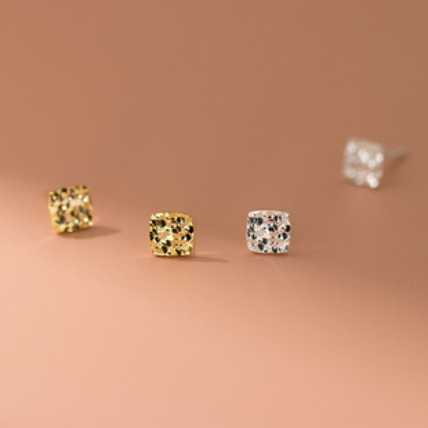 A43175 s925 sterling silver square stud fashion earrings