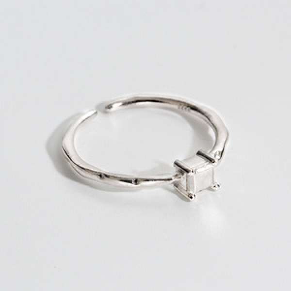 A43494 s925 silver square weave simple fashion elegant ring