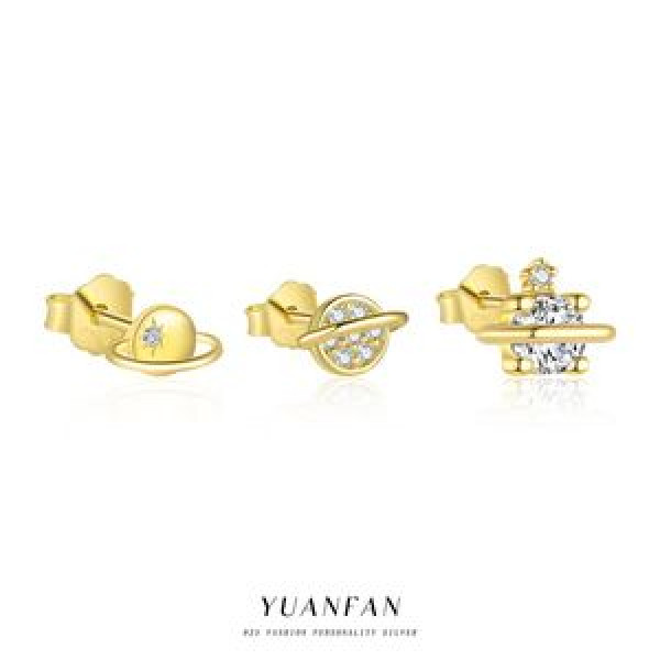 A45855 s925 sterling silver geometric rhinestone stud fashion simple unique earrings