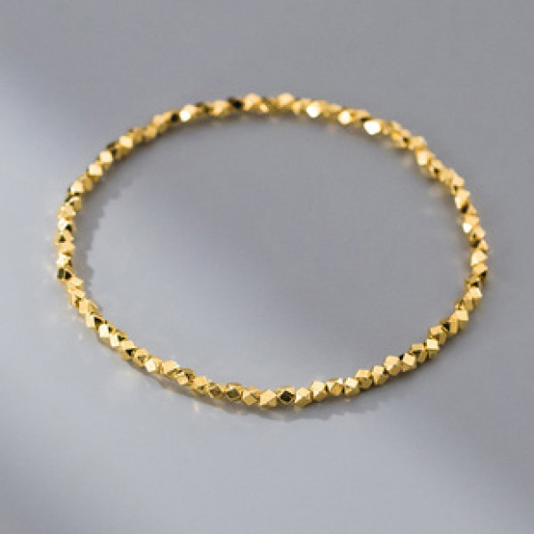 A41121 s925 sterling silver goldplated gold charm elegant bracelet