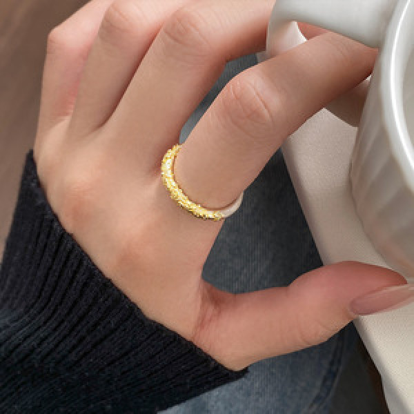 A45774 silver dainty gold purple ethnic flower ring