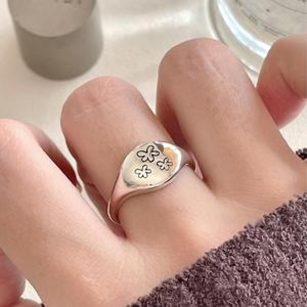 A45179 sterling silver flower unique elegant vintage ring
