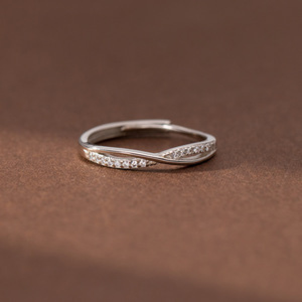 A45339 s925 sterling silver rhinestone dainty elegant ring