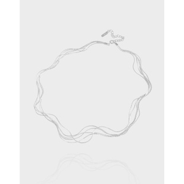 A38685 design multilayer layered sterling silver s925 quality necklace