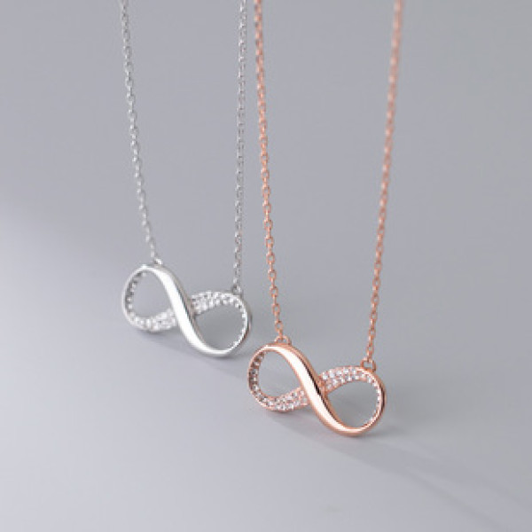 A37463 s925 sterling silver rhinestone design elegant necklace