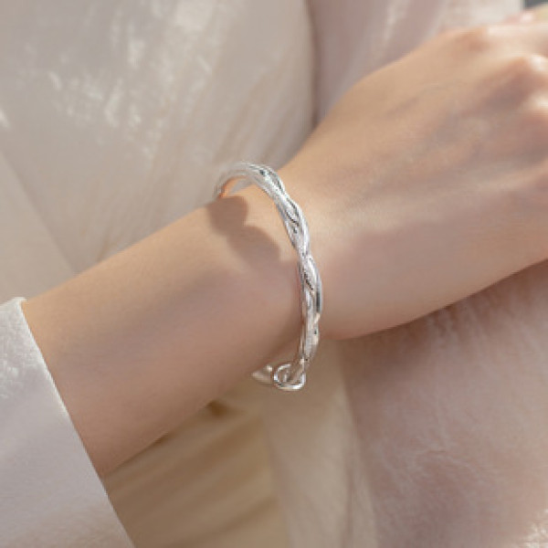 A39068 silver twist bangle bar elegant design trendy bracelet