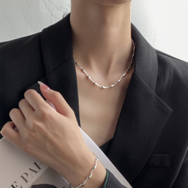 A38395 s925 sterling silver teardrop elegant grade necklace