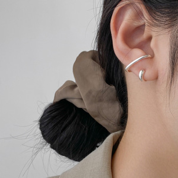 A44125 s925 sterling silver trendy sweet simple unique double layered ear clip