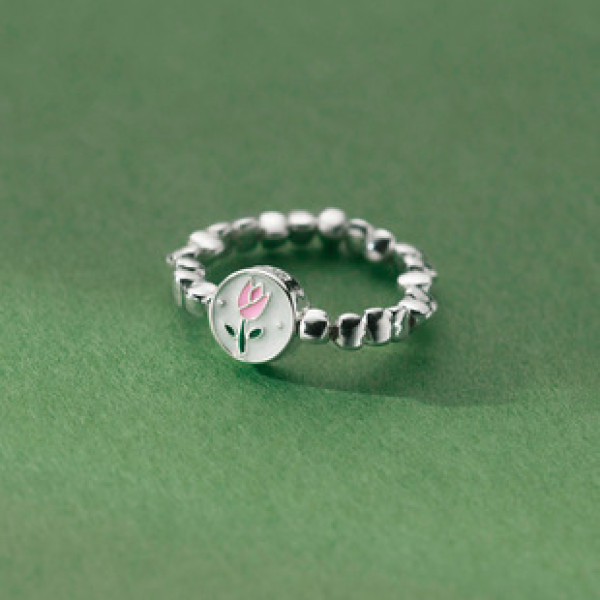 A38376 s925 sterling silver gold trendy sweet elegant ring