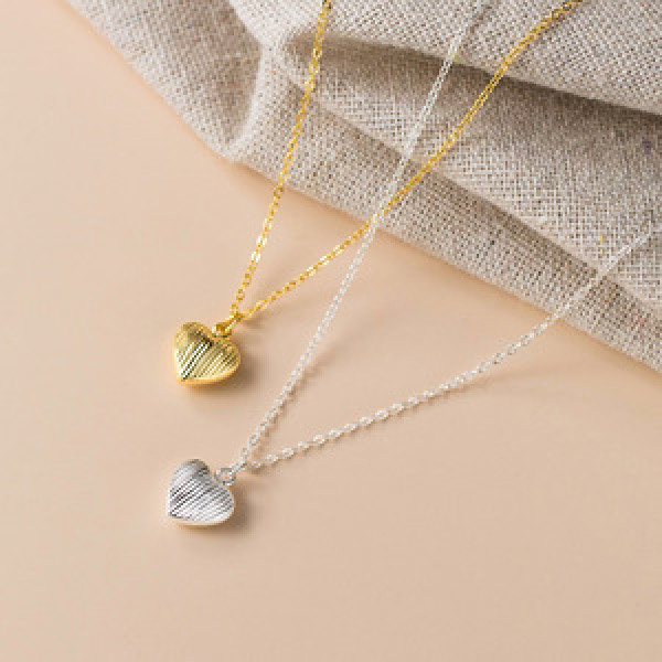 A44392 s925 silver trendy sweet unique heart necklace