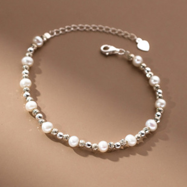 A40089 s925 sterling silver design pearl charm elegant unique bracelet