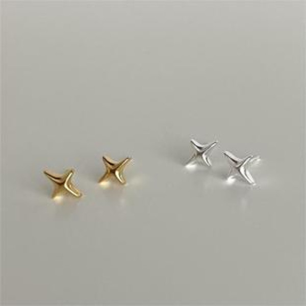 A41692 sterling silver stars stud simple elegant earrings
