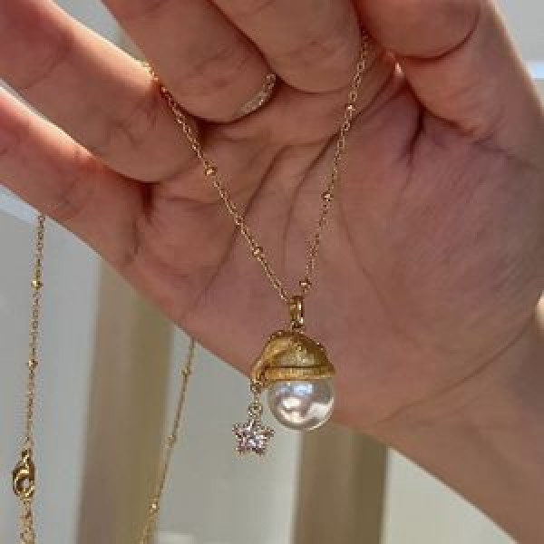 A44888 s925 silver vintage christmas stars dainty necklace