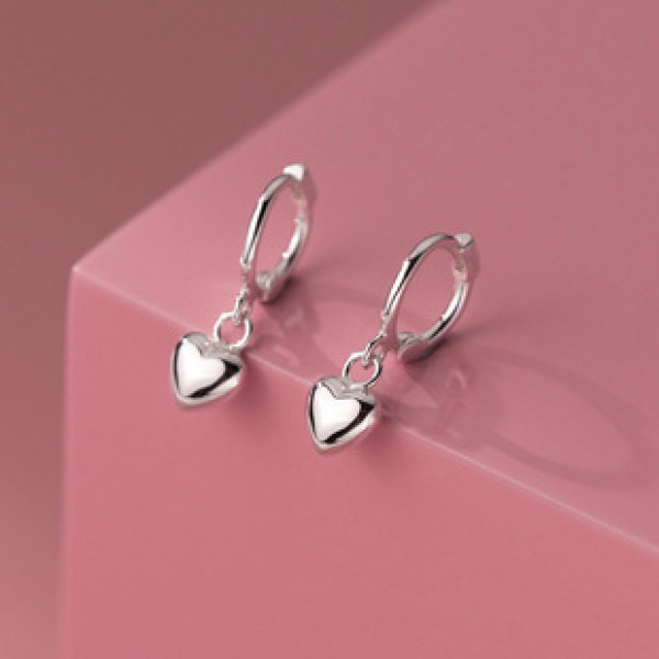 A38075 s925 sterling silver cute heart sweet earrings