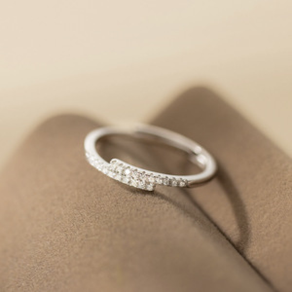A45542 s925 sterling silver trendy sweet dainty rhinestone ring