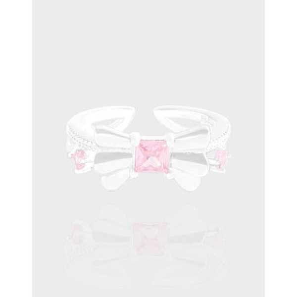 A41451 design butterfly pink cubic zirconia sterling silver s925 ring