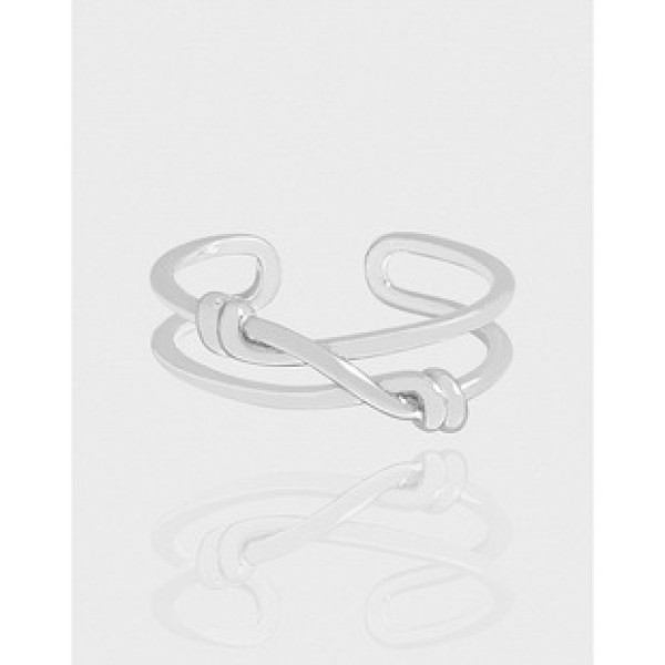 A43262 design doublelayer twist sterling silver s925 adjustable ring