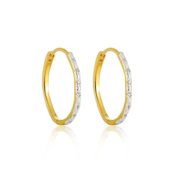 A44697 geometric circle double s925 sterling silver plated earrings