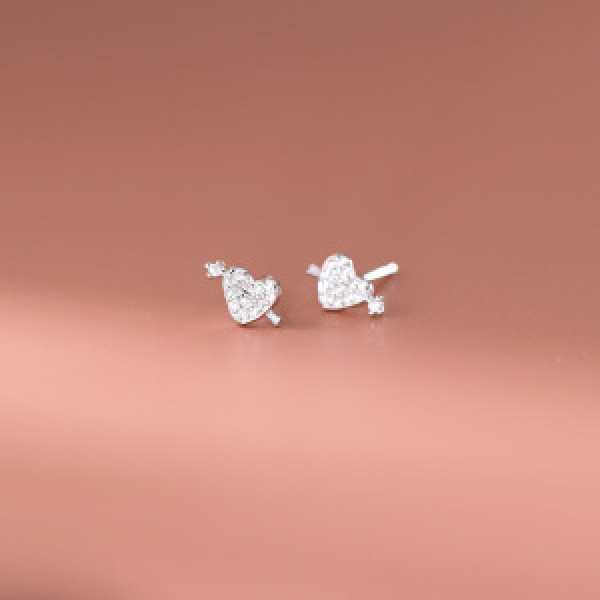 A44610 s925 sterling silver trendy sweet rhinestone stud earrings