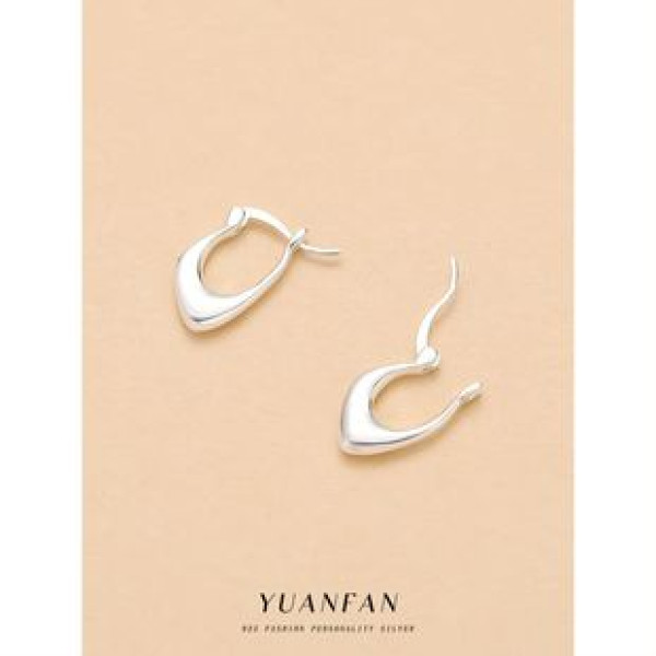 A42557 s925 sterling silver simple gold metal earrings