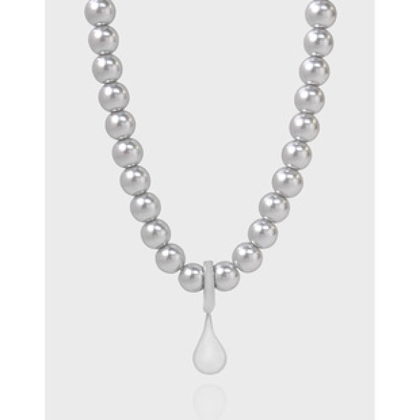 A42435 design teardrop pearl sterling silver s925 necklace