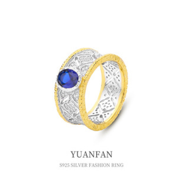 A39359 sterling silver vintage cubic zirconia ring