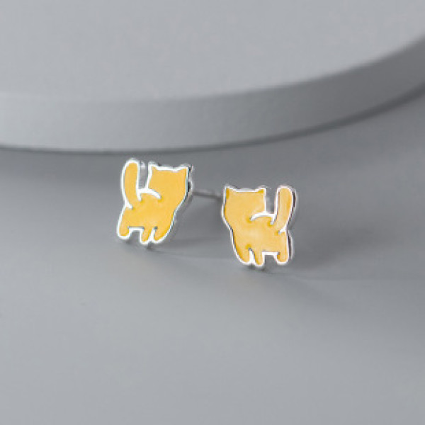 A41074 s925 sterling silver stud design trendy sweet cute earrings