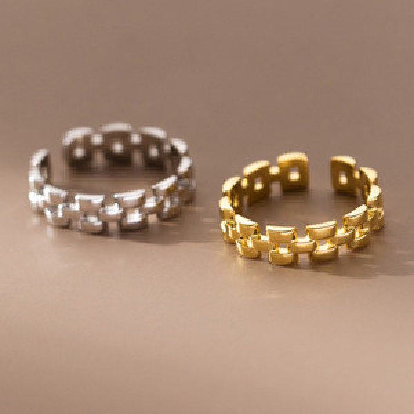 A45337 s925 sterling silver hollowed adjustable unique ring