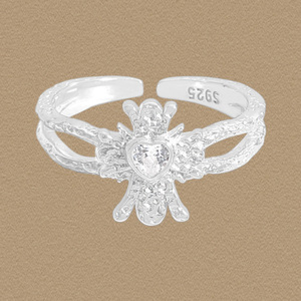 A45467 heart cubic zirconia sterling silver s925 heartshape ring