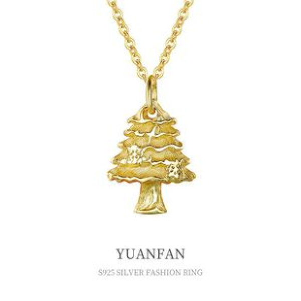 A37262 925 sterling silver accessory christmas tree necklace