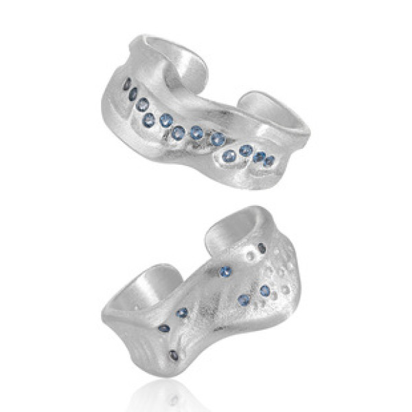 A43351 rhinestone simulated diamon silver unique design adjustable ring