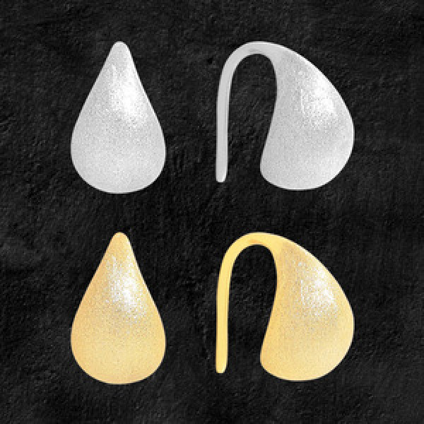 A45900 matte finish teardrop sterling silver s925 earrings