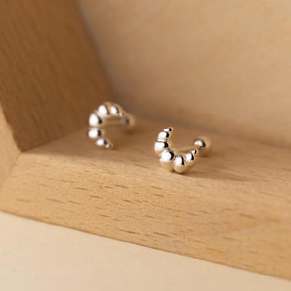 A40454 s925 sterling silver moon stud earrings