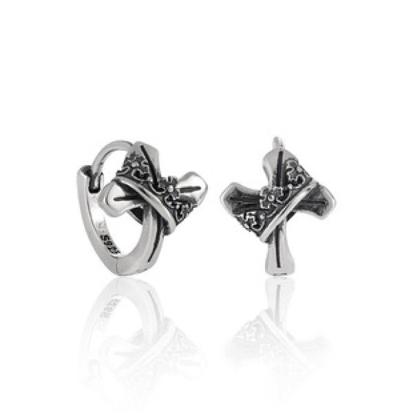 A43132 crown vintage s925 sterling silver unique design earrings