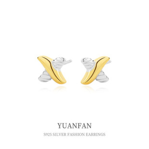 A39358 sterling silver stud unique design earrings