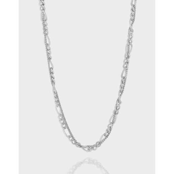 A41725 design minimalist layered chain bar sterling silver s925 necklace