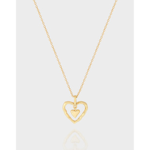 A38696 design wrinkled heart sterling silver s925 quality necklace