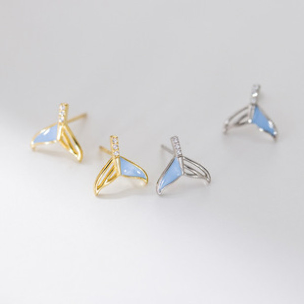 A43371 s925 sterling silver fashion hollowed rhinestone stud design earrings