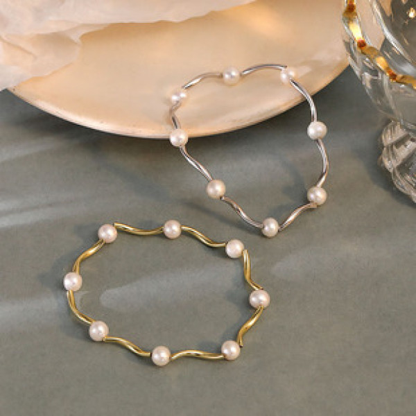 A33315 charm 925 sterling silver chic vintage pearl bracelet