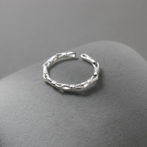 A44546 s925 sterling silver trendy sweet unique chain bar ring