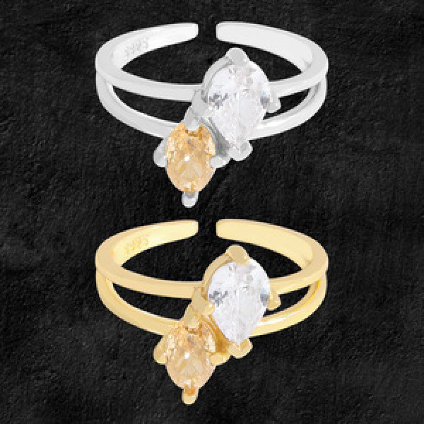 A44273 champagne cubic zirconia sterling silver s925 ring