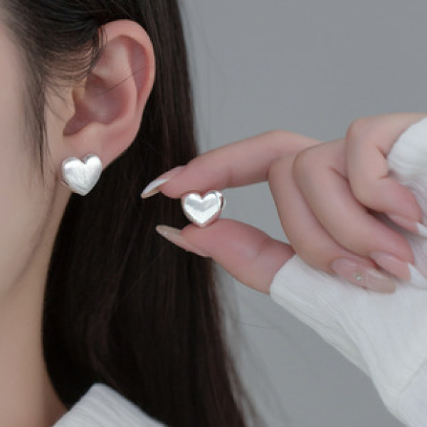 A39025 s925 sterling silver heart trendy design earrings